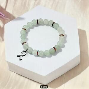 Inspirational Beaded Cancer Survivor Unisex Gift bracelet Green Aventurine